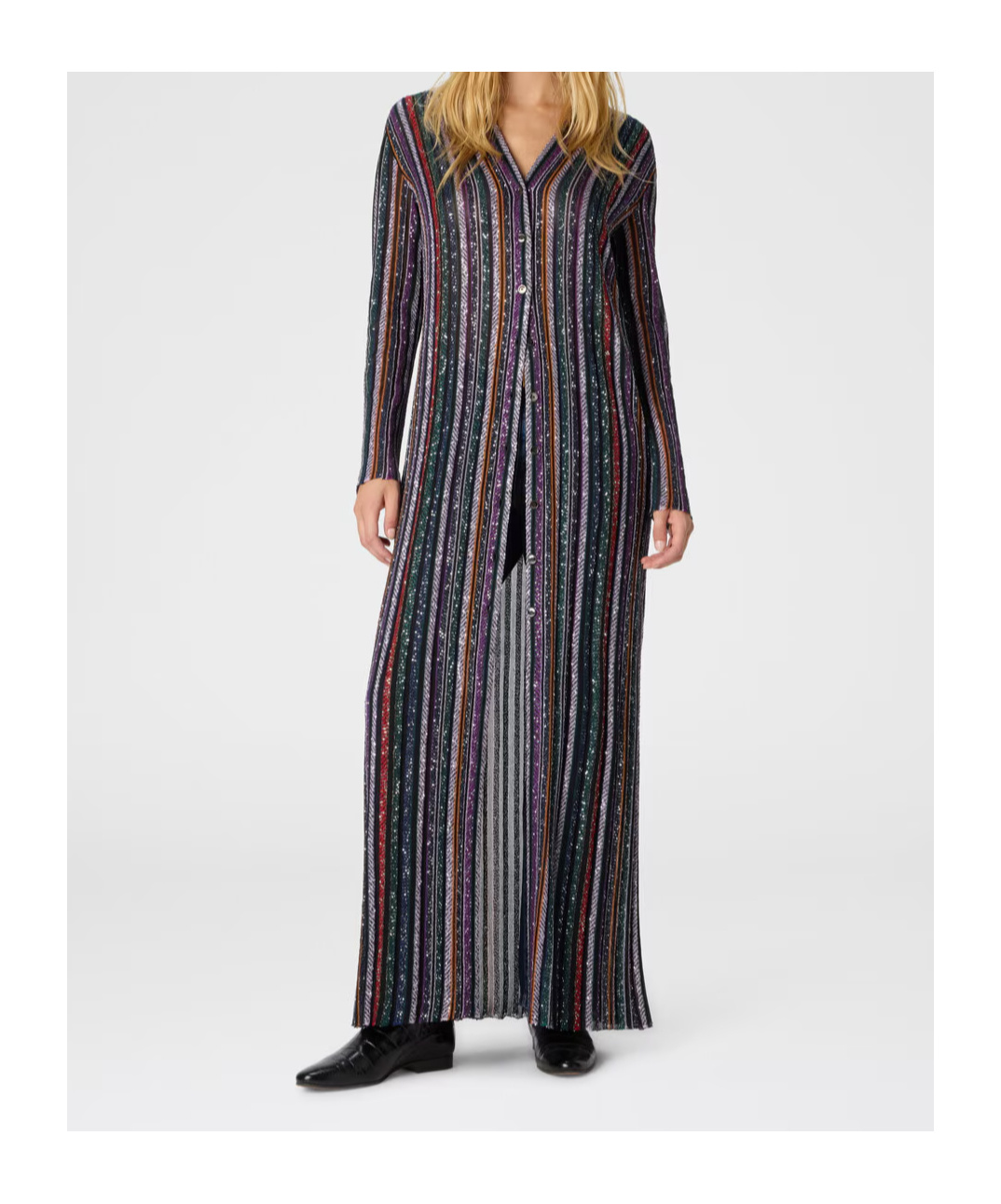 Missoni Striped-pattern Sequin-embellishment Cardigan In Black