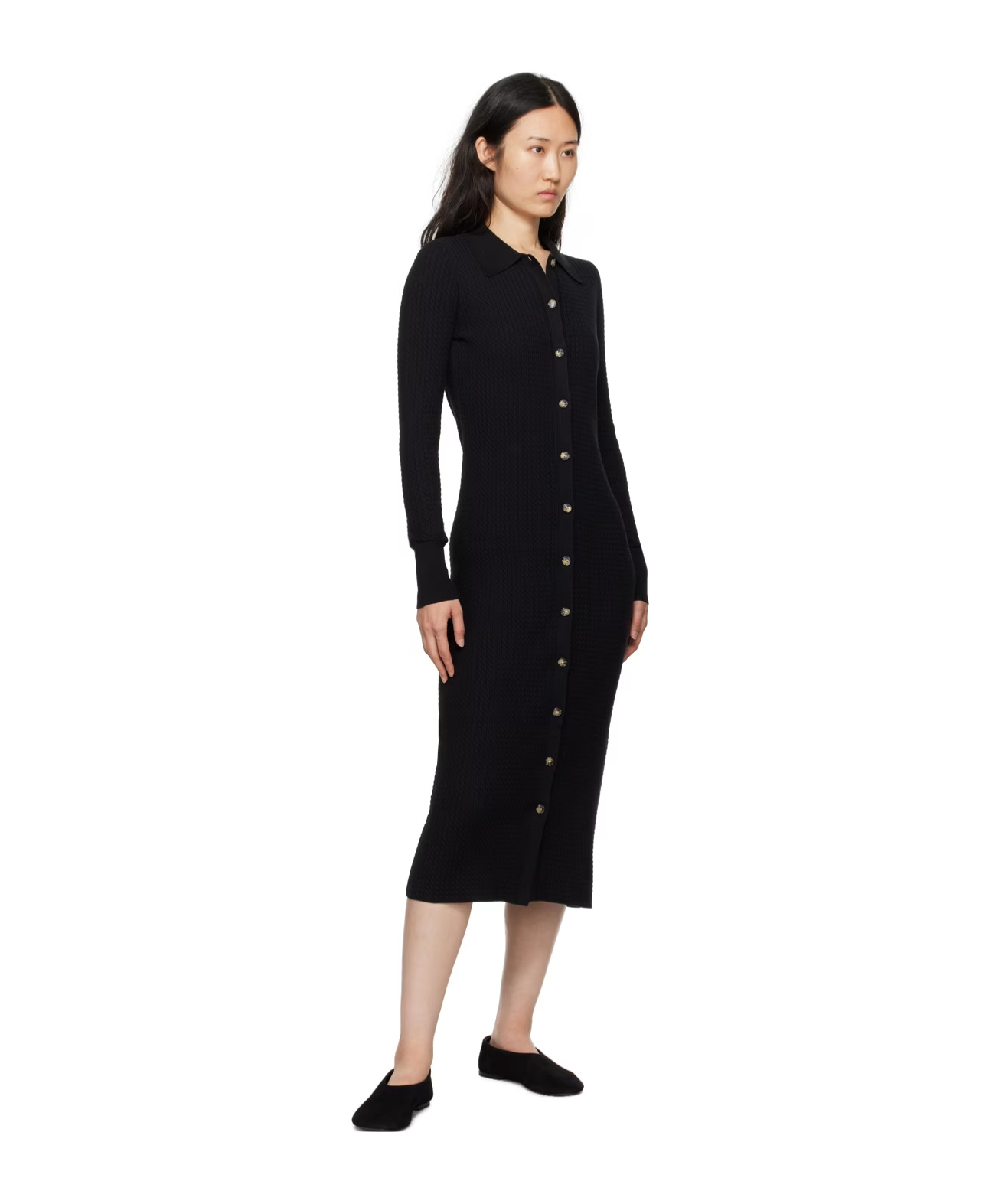 Proenza Schouler White Label Phillips Button-down Dress In Black