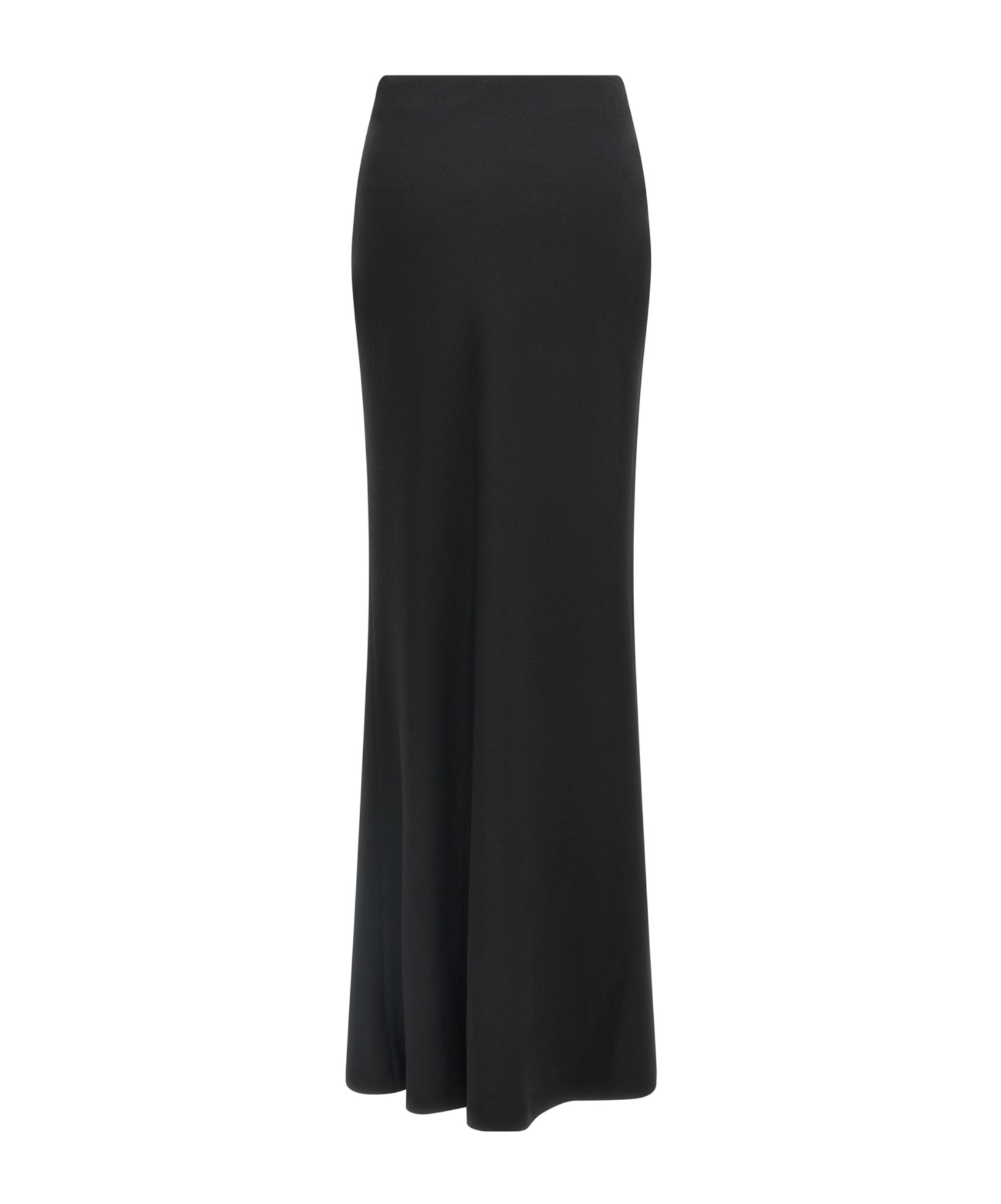 Alessandra Rich Fluid Black Silk Crepe Maxi Skirt With Lined Elegance In Black