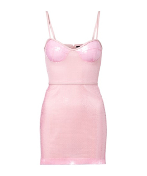 David Koma Sequined Minidress In Pink