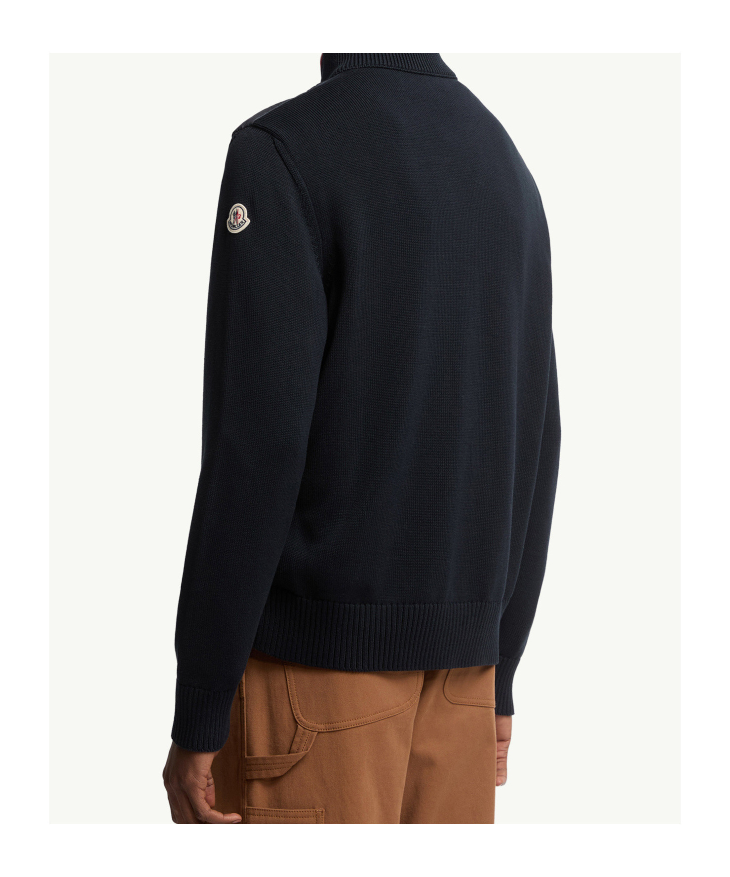 Moncler Padded Cotton Cardigan In Blue