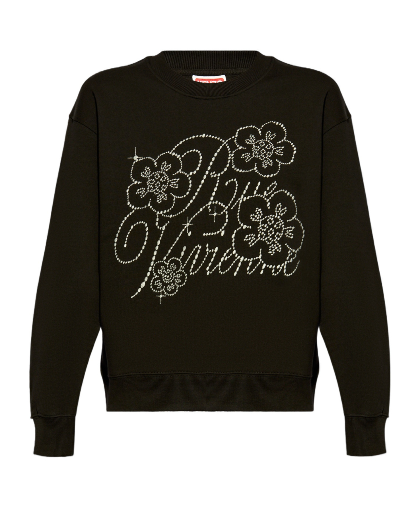 Kenzo Womens Black Constellation Metallic Brand-embroidered Cotton-jersey Sweatshirt In Black