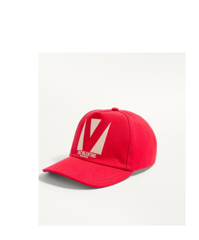 Valentino Garavani Red Cotton Hat In Red