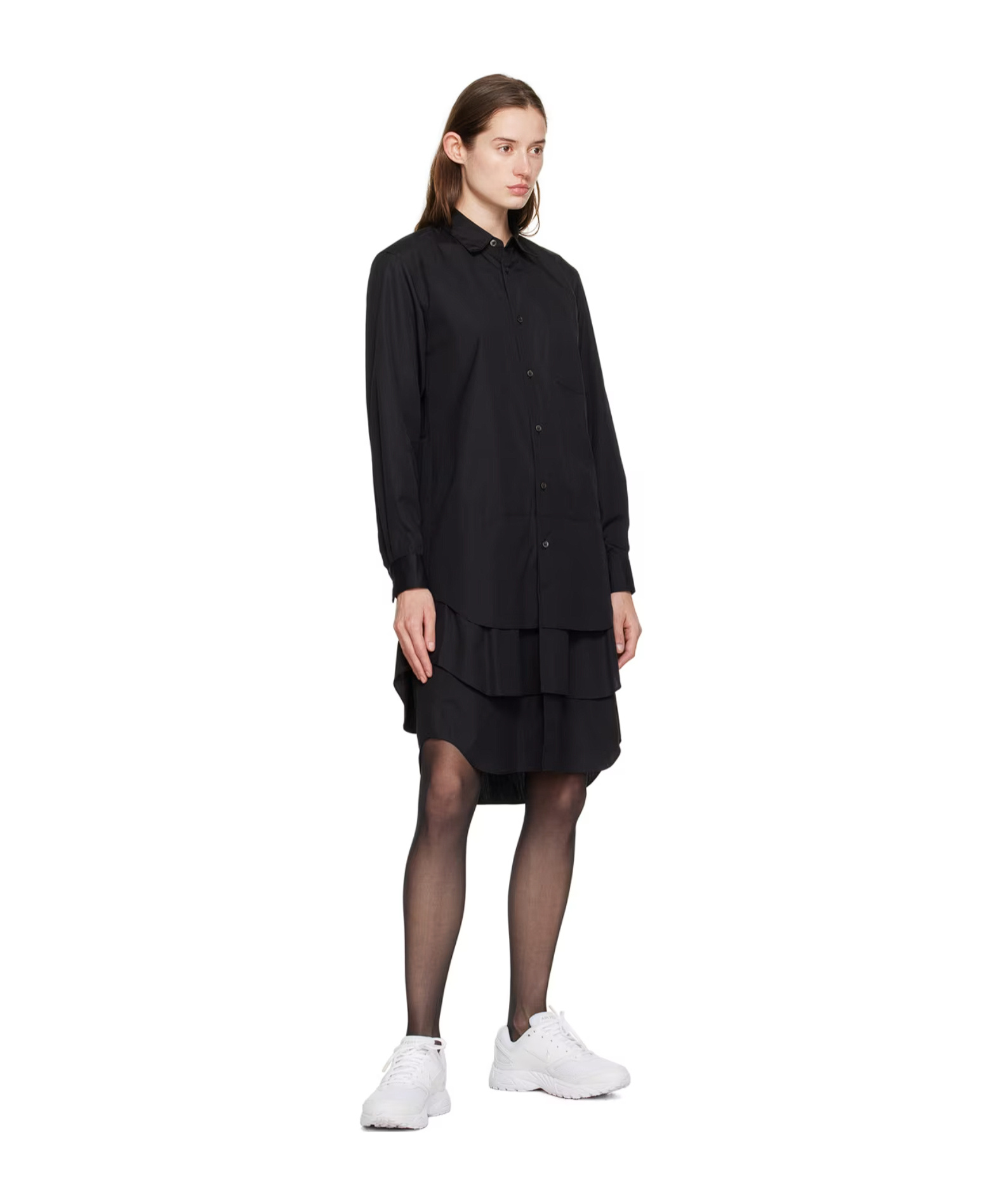 COMME DES GARÇONS LAYERED-EFFECT COTTON SHIRTDRESS