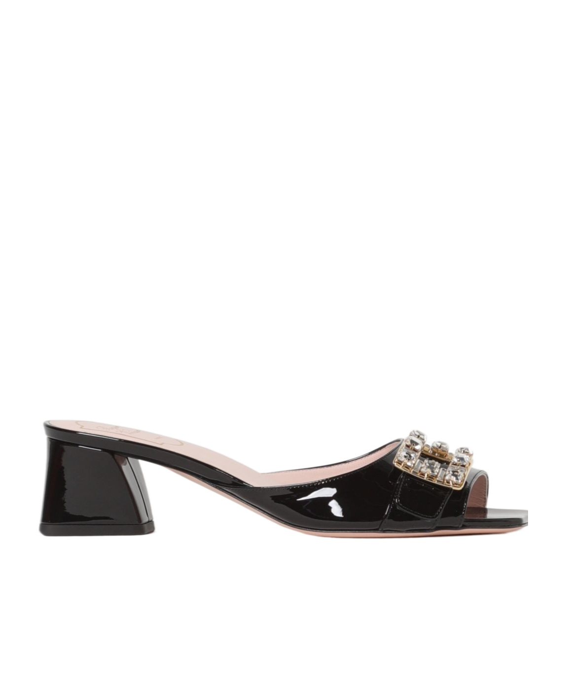 Roger Vivier Bikiviv Crystal-embellished Patent-leather Mules In Black