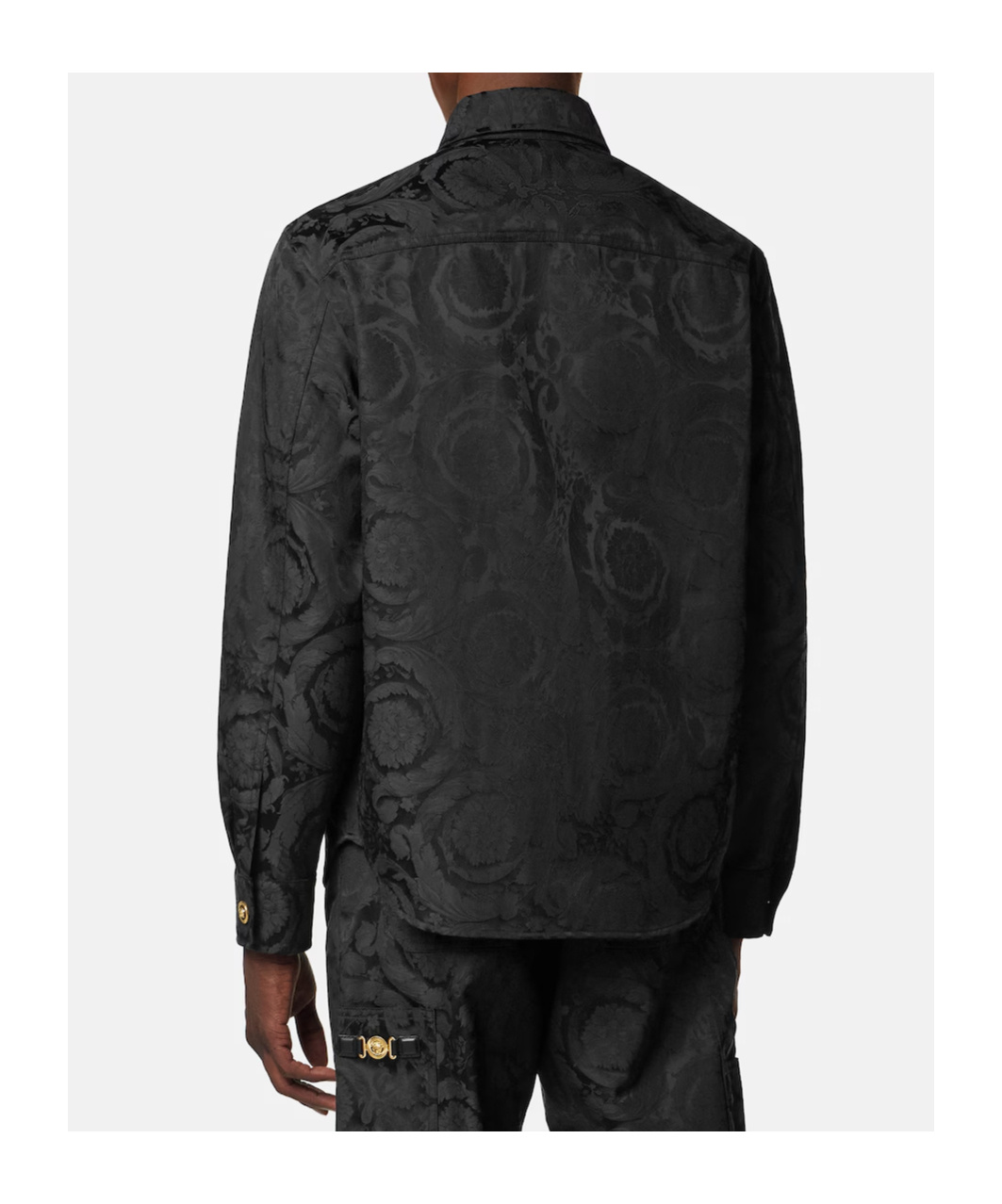 Versace Barocco Pattern Jacquard Jacket In Black