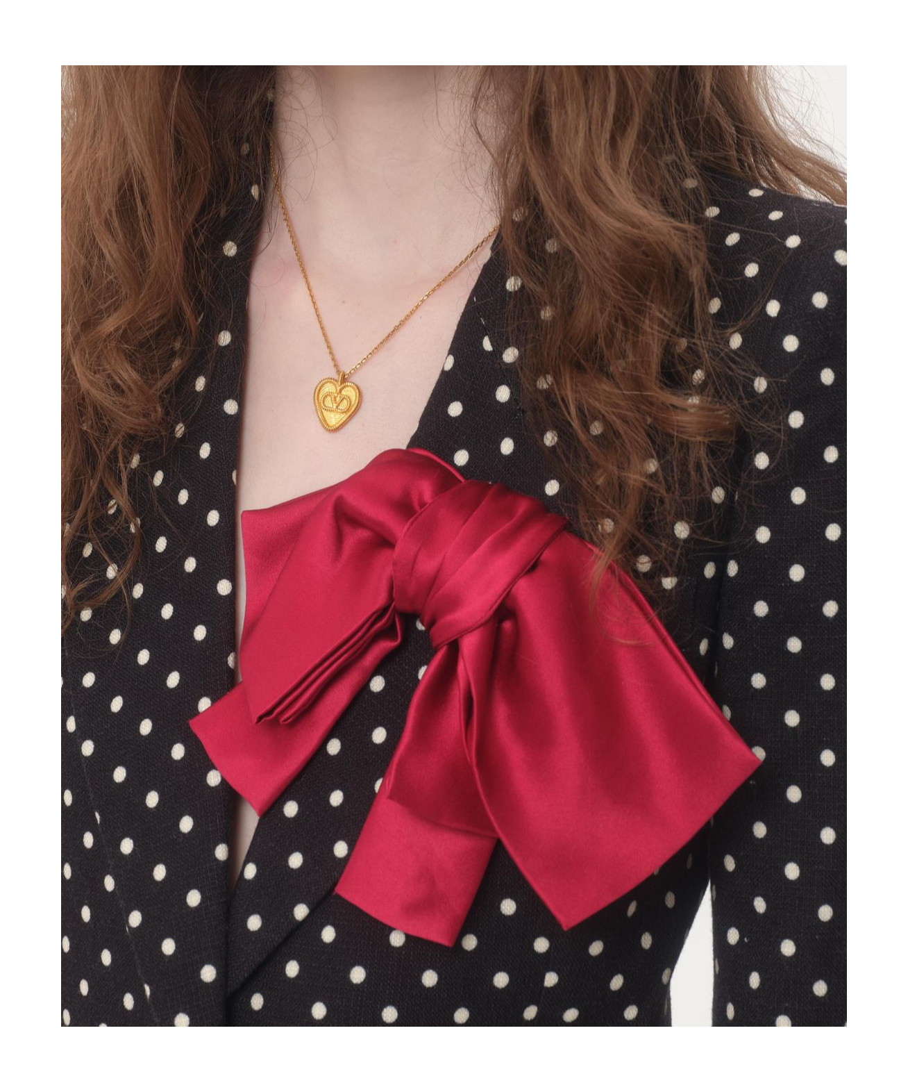 Valentino Heart Vlogo Pendant Necklace In Yellow