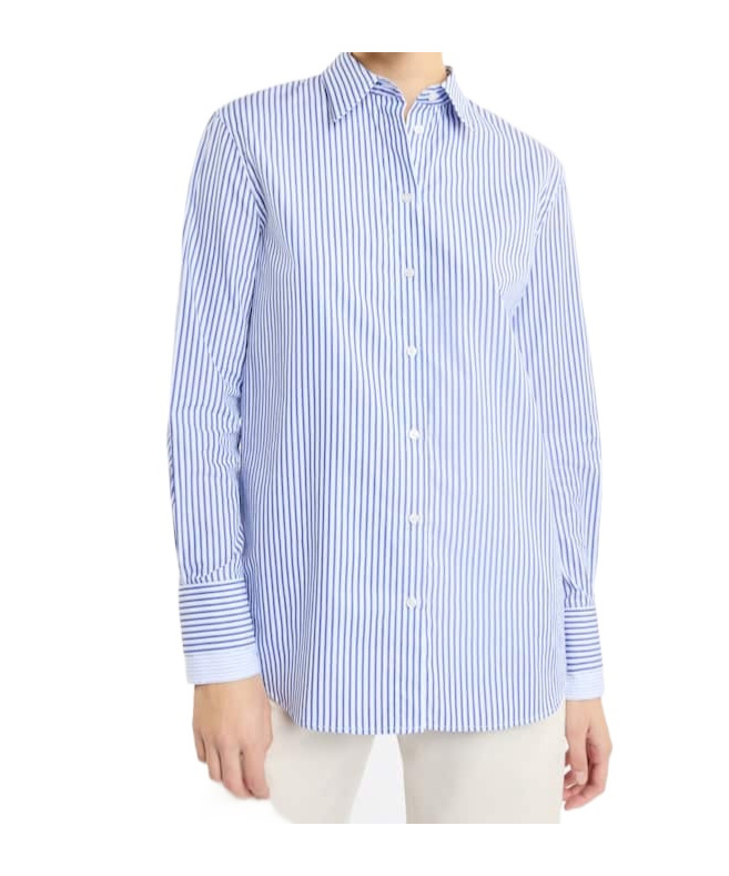 Fay Striped Cotton Shirt In Blue