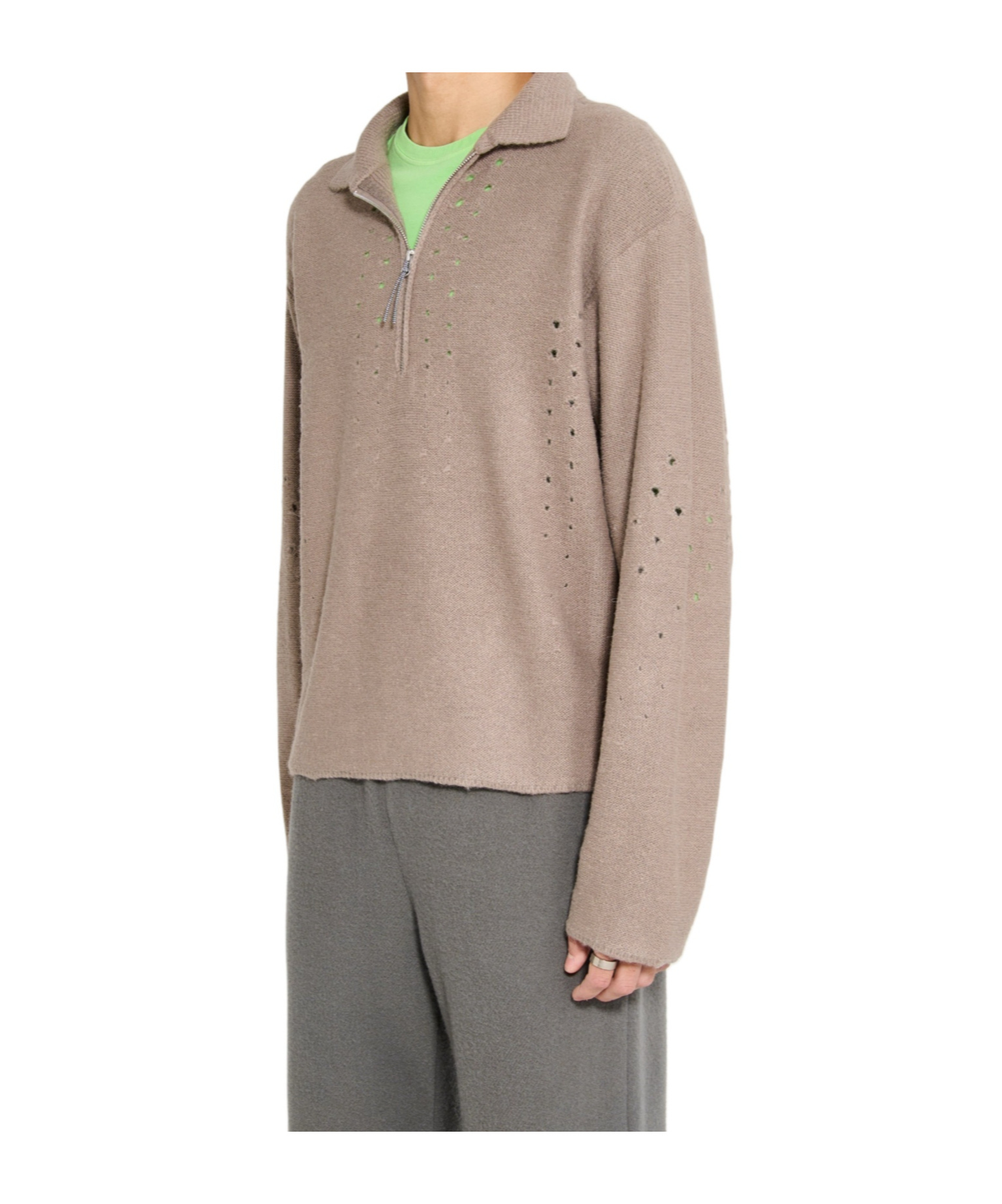 Roa Open-knit Sweater In Neutral