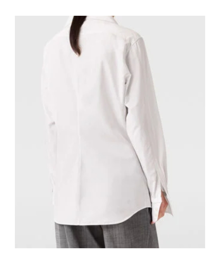Stella Mccartney Open V-neck Collared Shirt In Burgundy