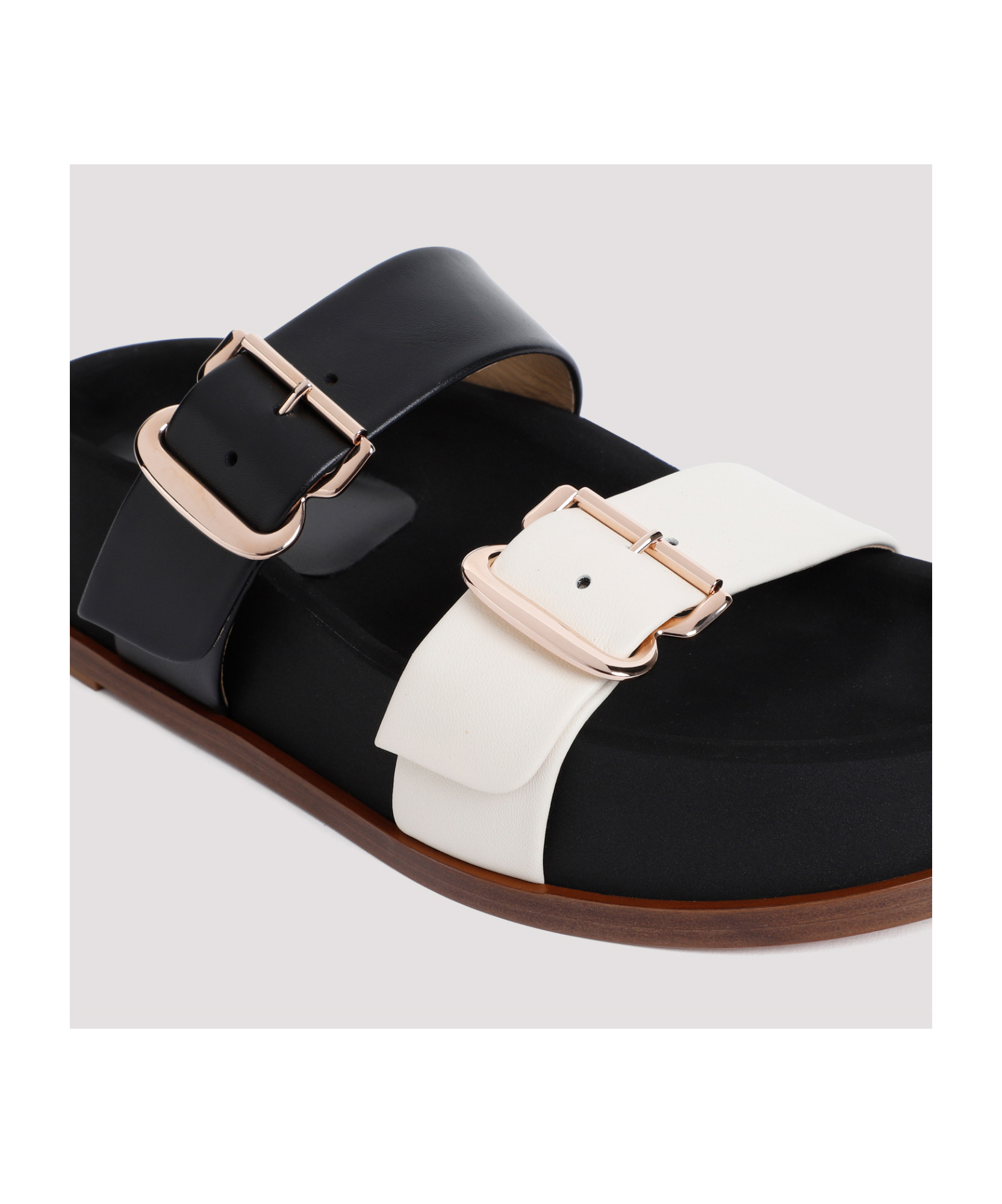 Gabriela Hearst Wren Flat Sandals Contrast Straps In Black