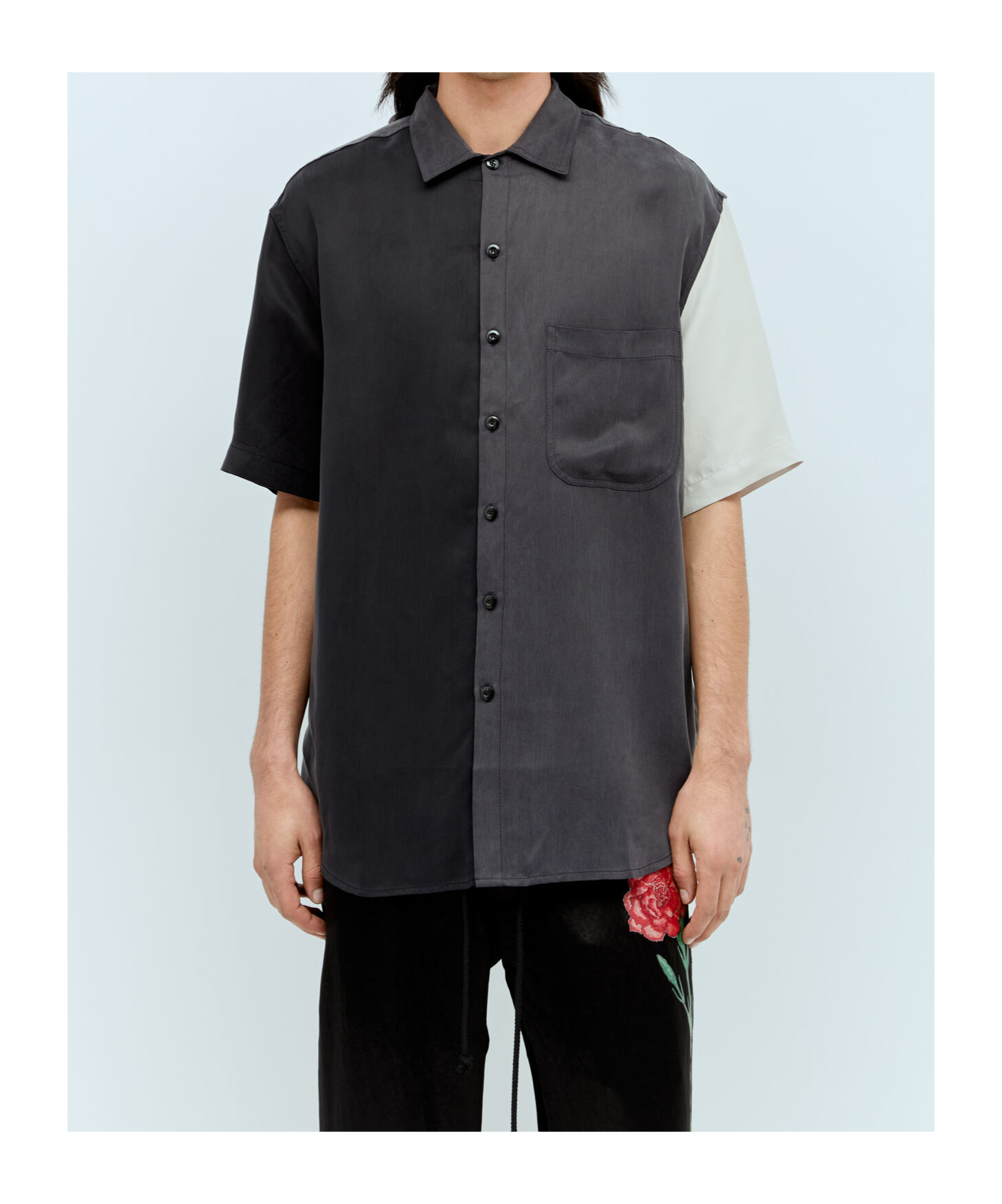 Song For The Mute Lapel Shirt In Black