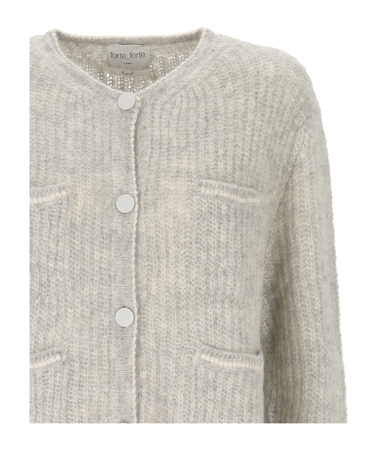 Forte Forte Button-front Patch-pocket Cardigan In Gray