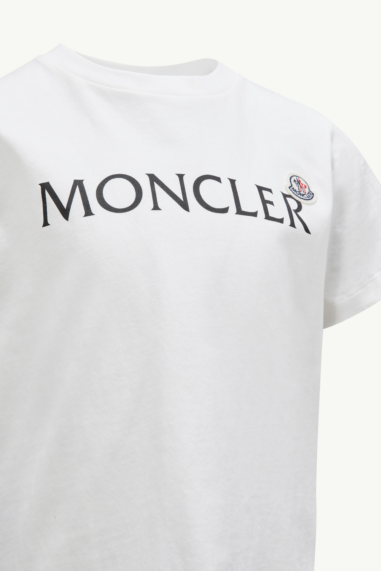Moncler Enfant Logo Printed Crewneck T-shirt In White