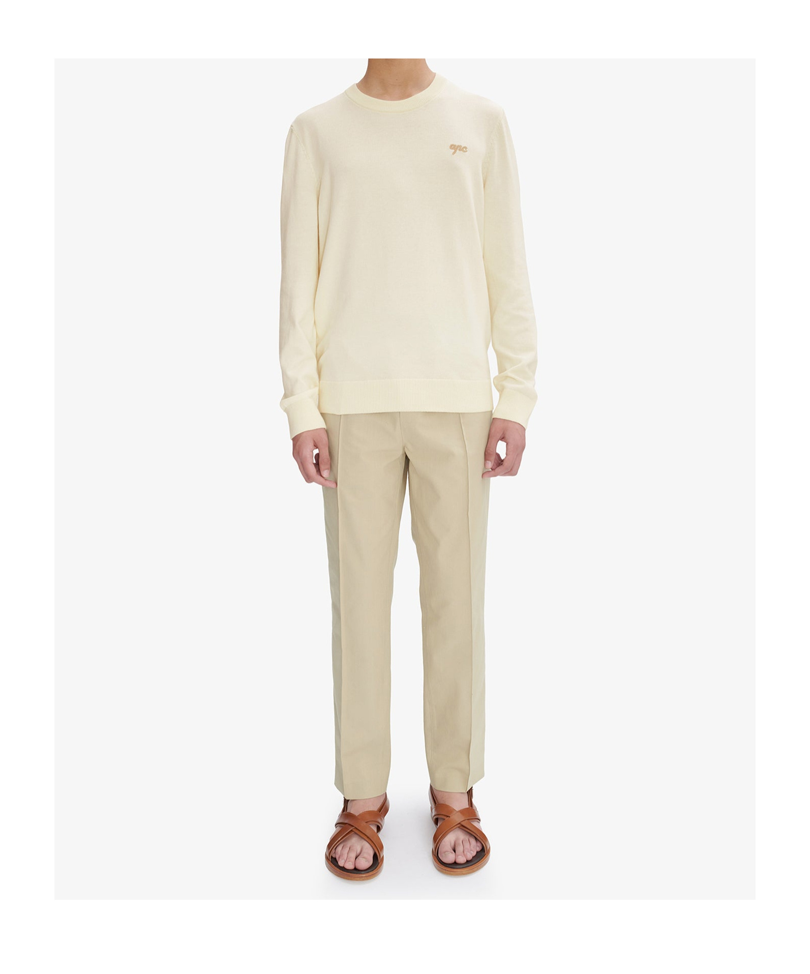 Apc Pieter Straight-leg Pants In Nude