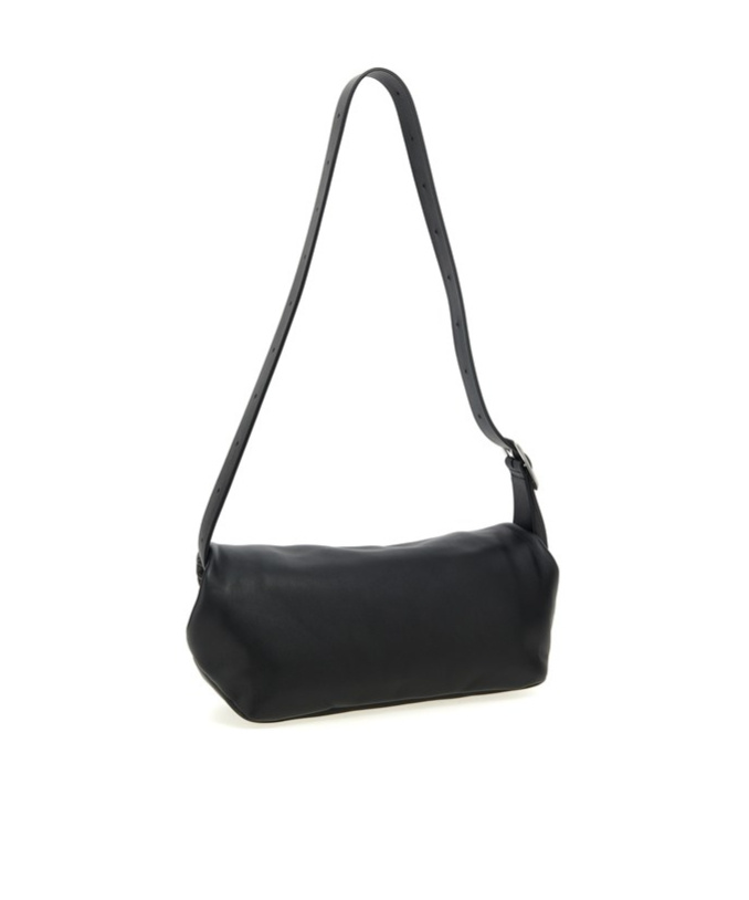 Jil Sander Black Rollup Small Square Belt Bag In Black