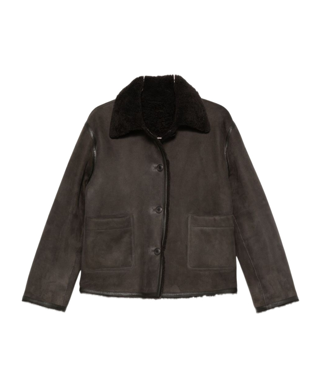 Closed Single-breasted Long Sleeve Casual Jacket In Brown