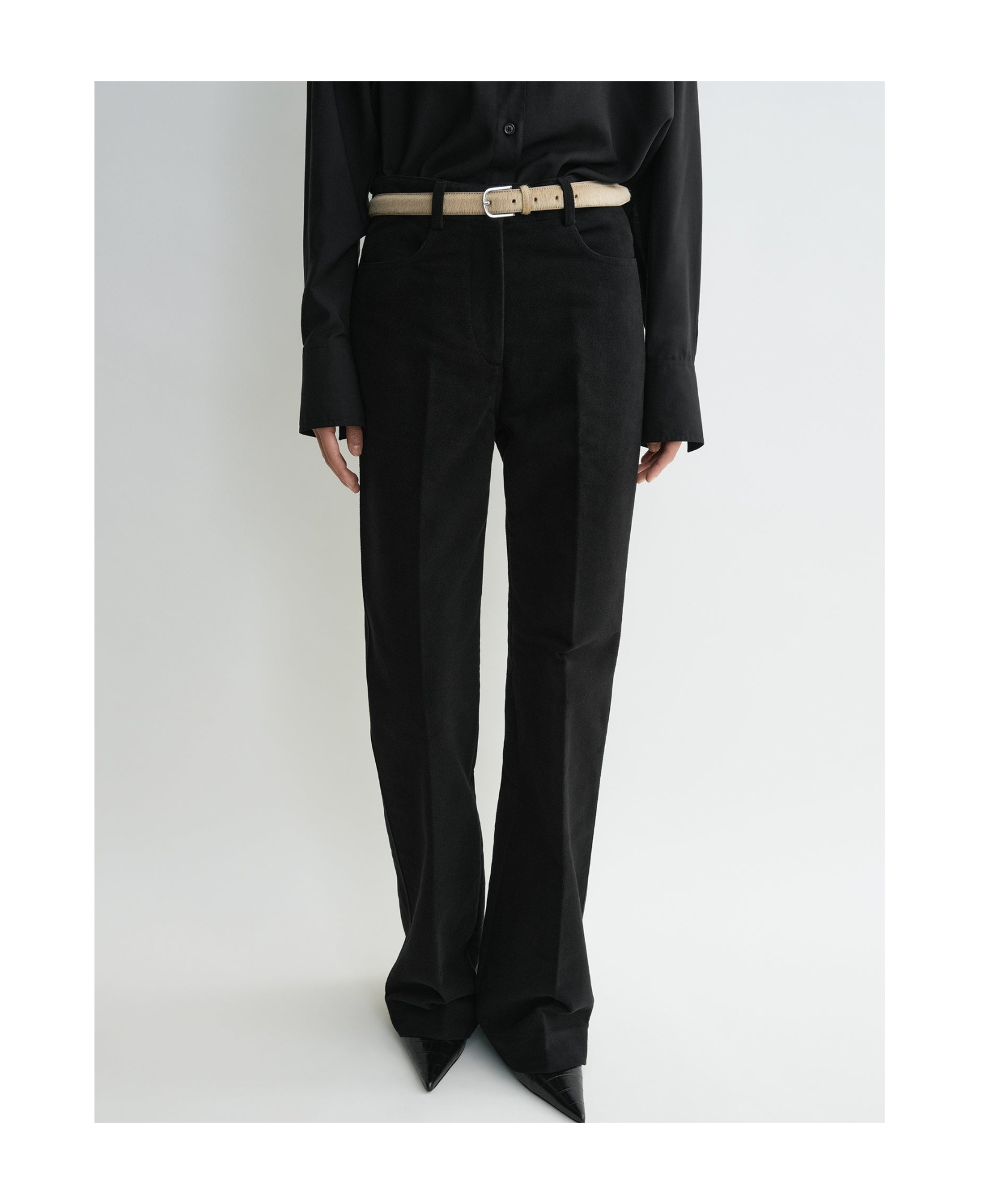 Totême Flared Trousers In Black