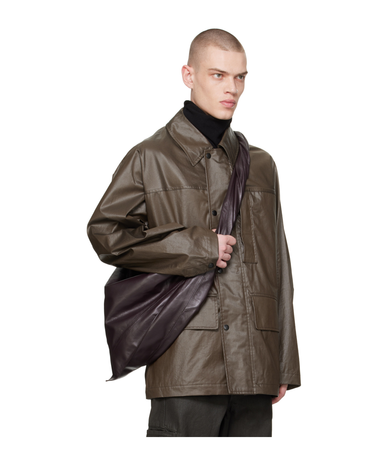 Lemaire Snap-buttoned Rain Jacket In Black