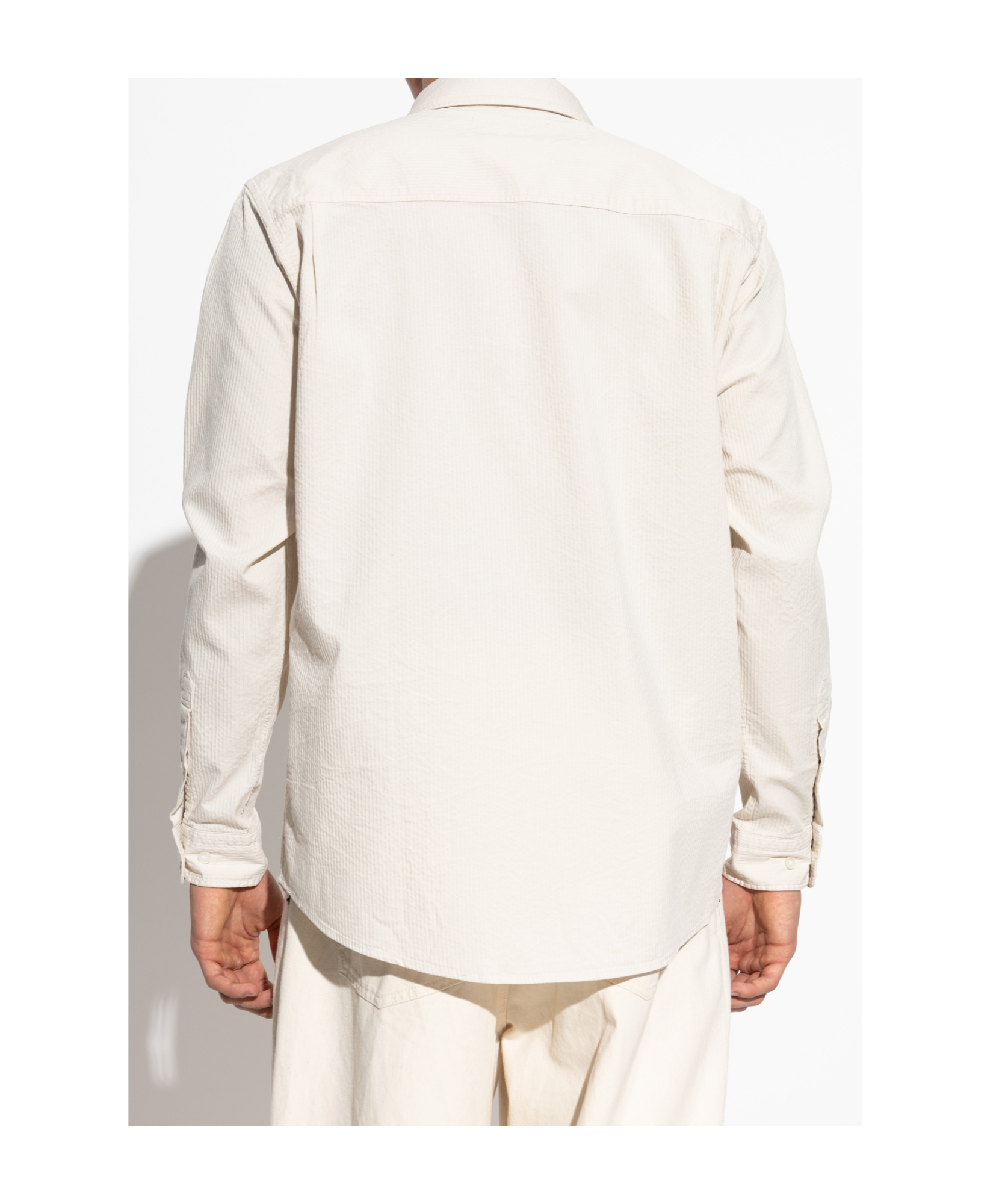 Samsoe & Samsoe Long Sleeve Button-down Shirt In White