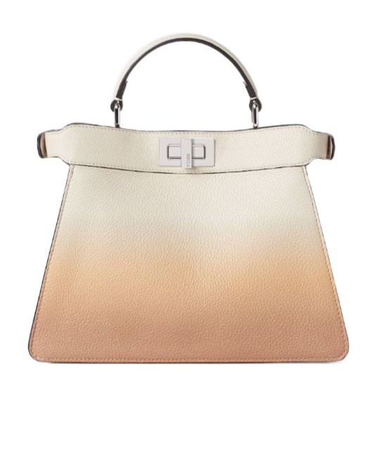 Fendi Small Peekaboo Gradient-effect Tote Bag In Brown