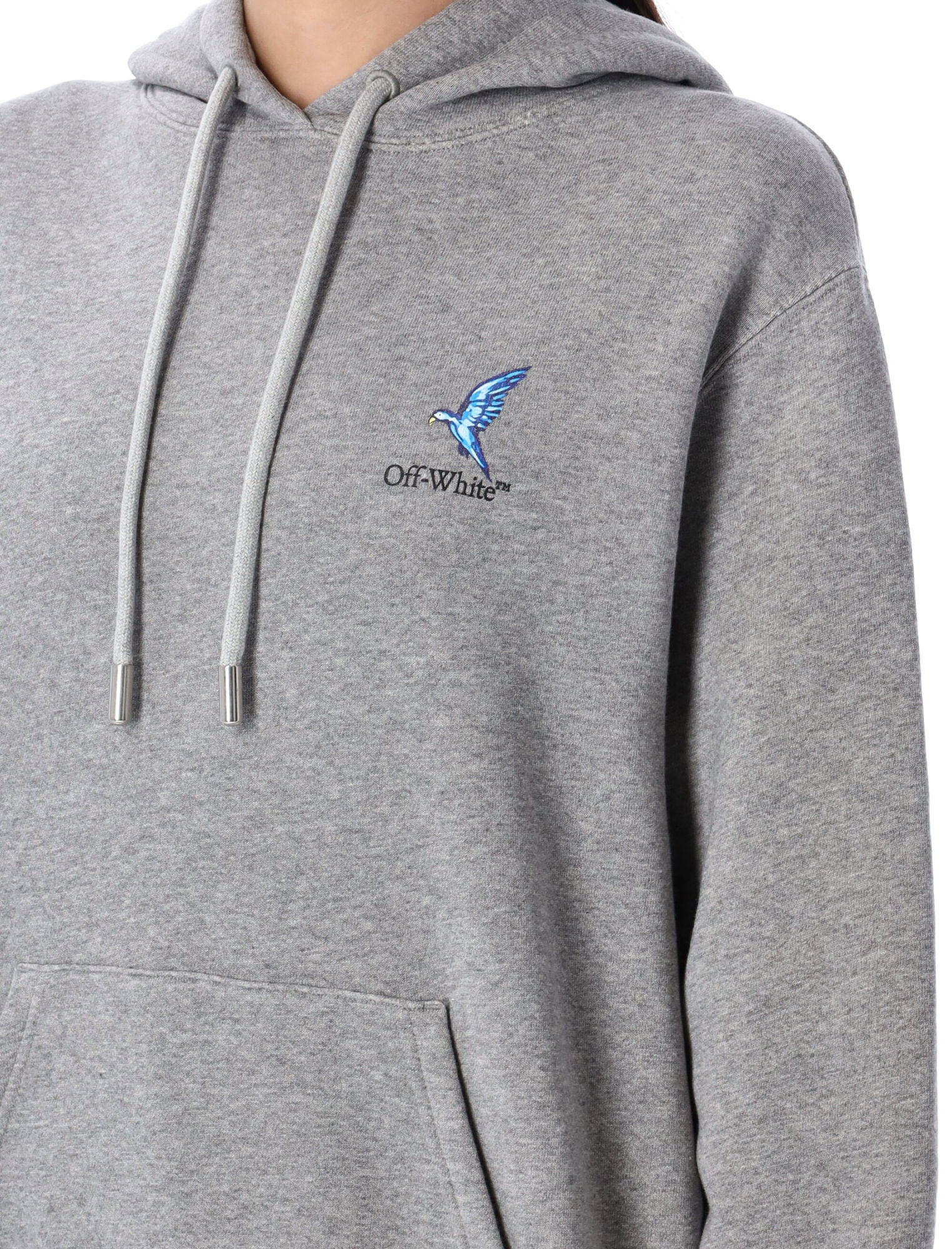 Off-white Long-sleeved Hoodie In Gray