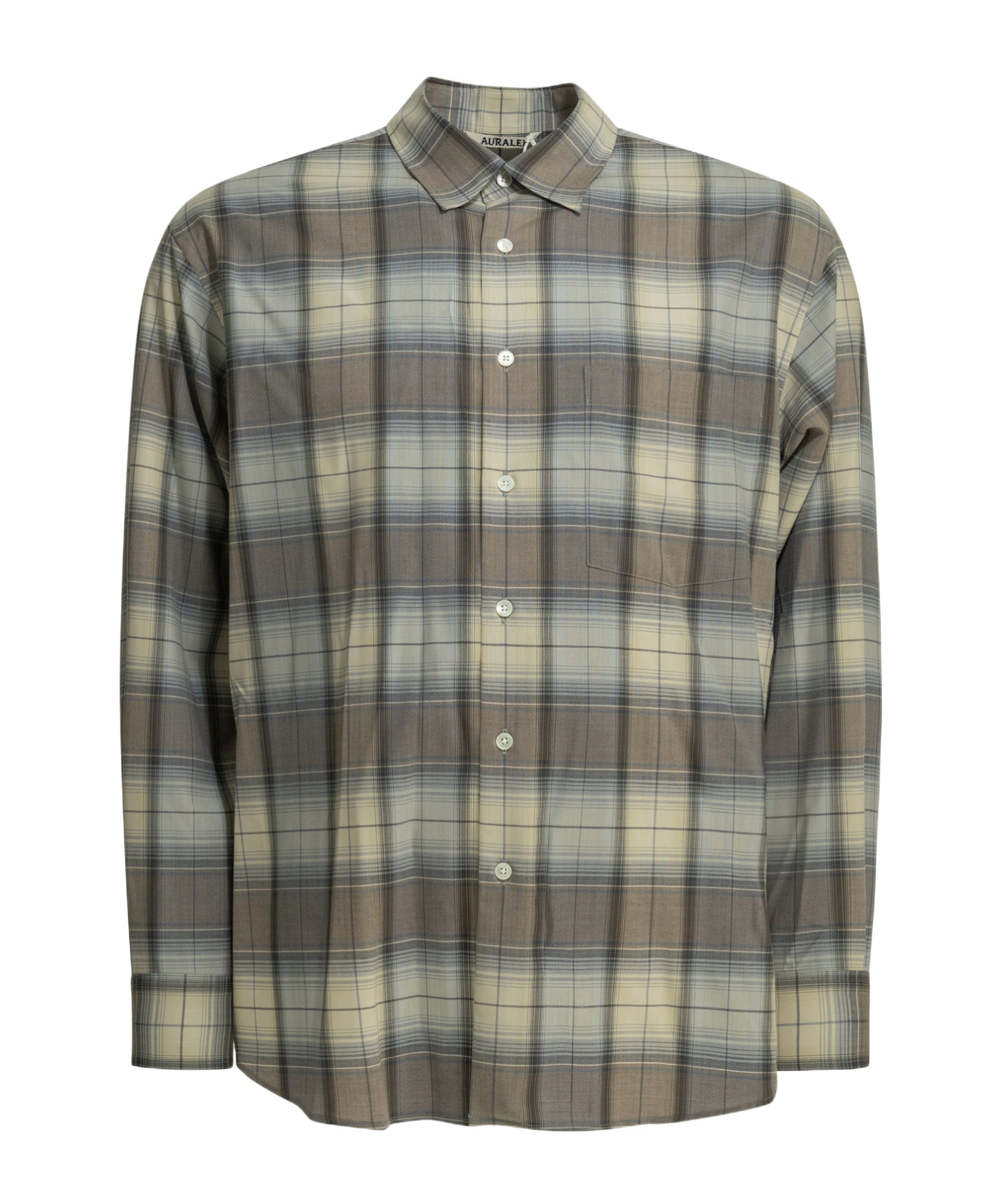 Auralee Plaid Shirt In Gray