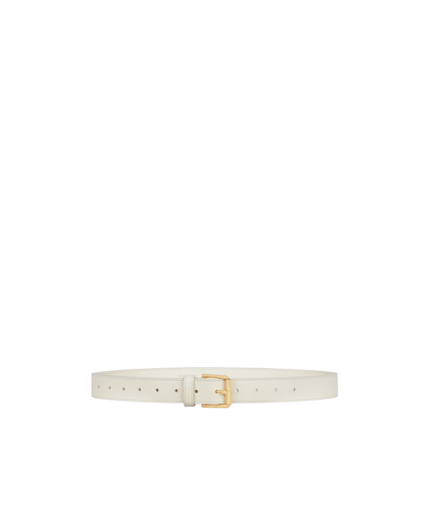 Givenchy Voyou Long Belt In Shiny Leather In White