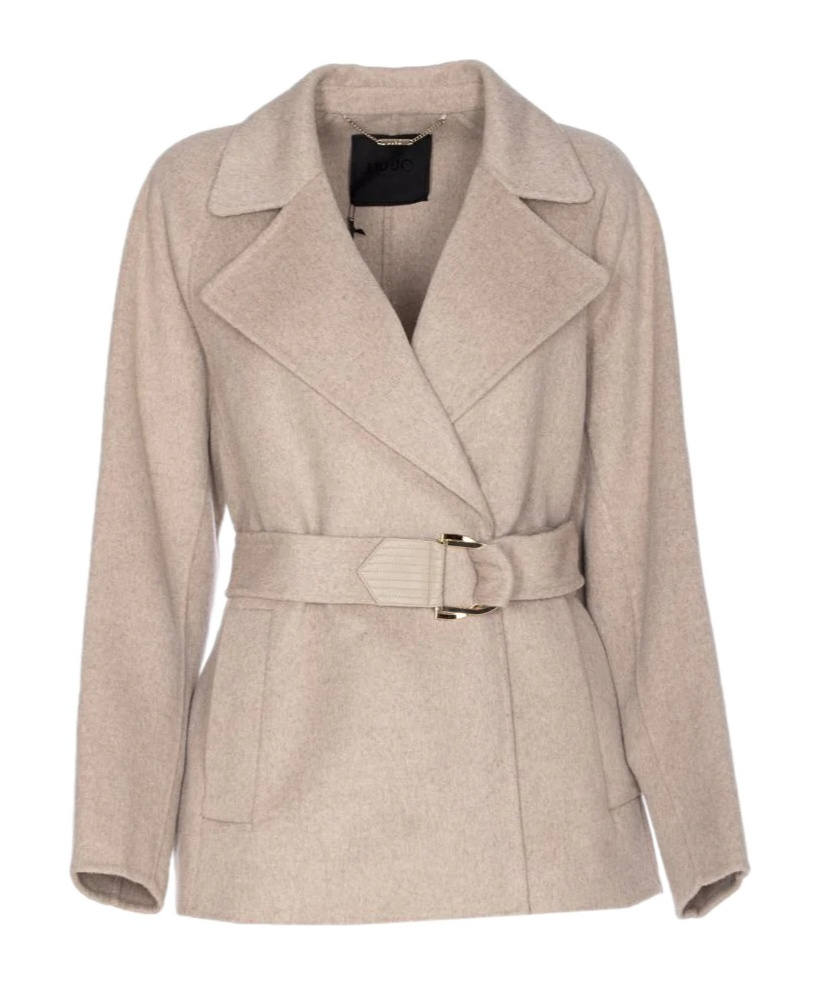 Liu •jo Liu Jo Belt Coat In Neutral