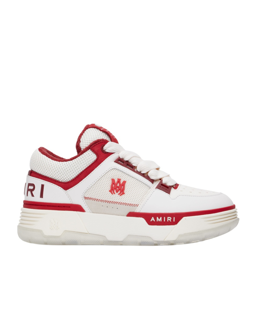Shop Amiri Logo Lace-up Sneakers In White