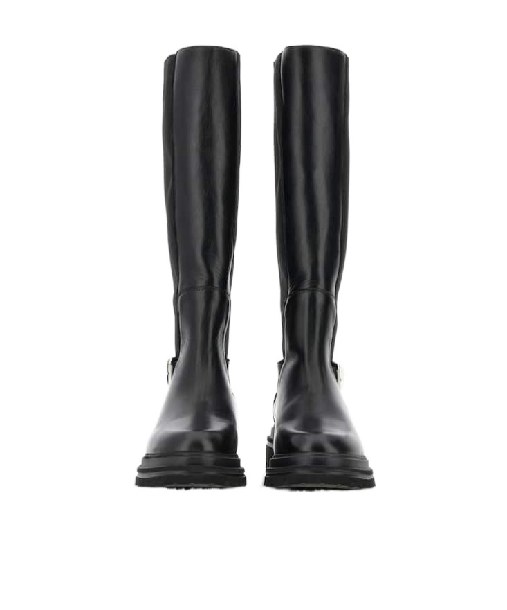 HOGAN BUCKLED KNEE-HIGH BOOTS
