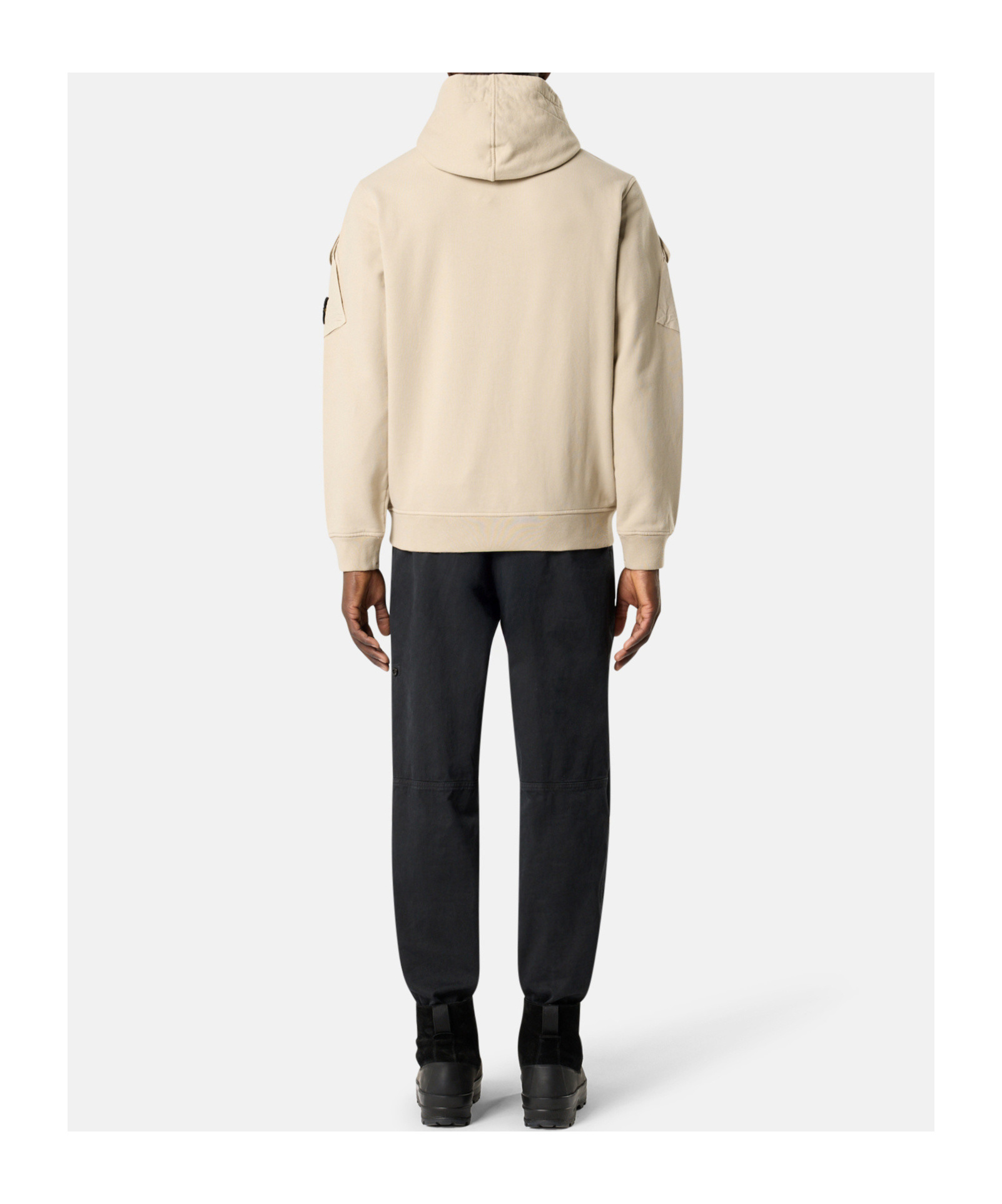Stone Island Zip-up Hooded Sweatshirt In Neutral