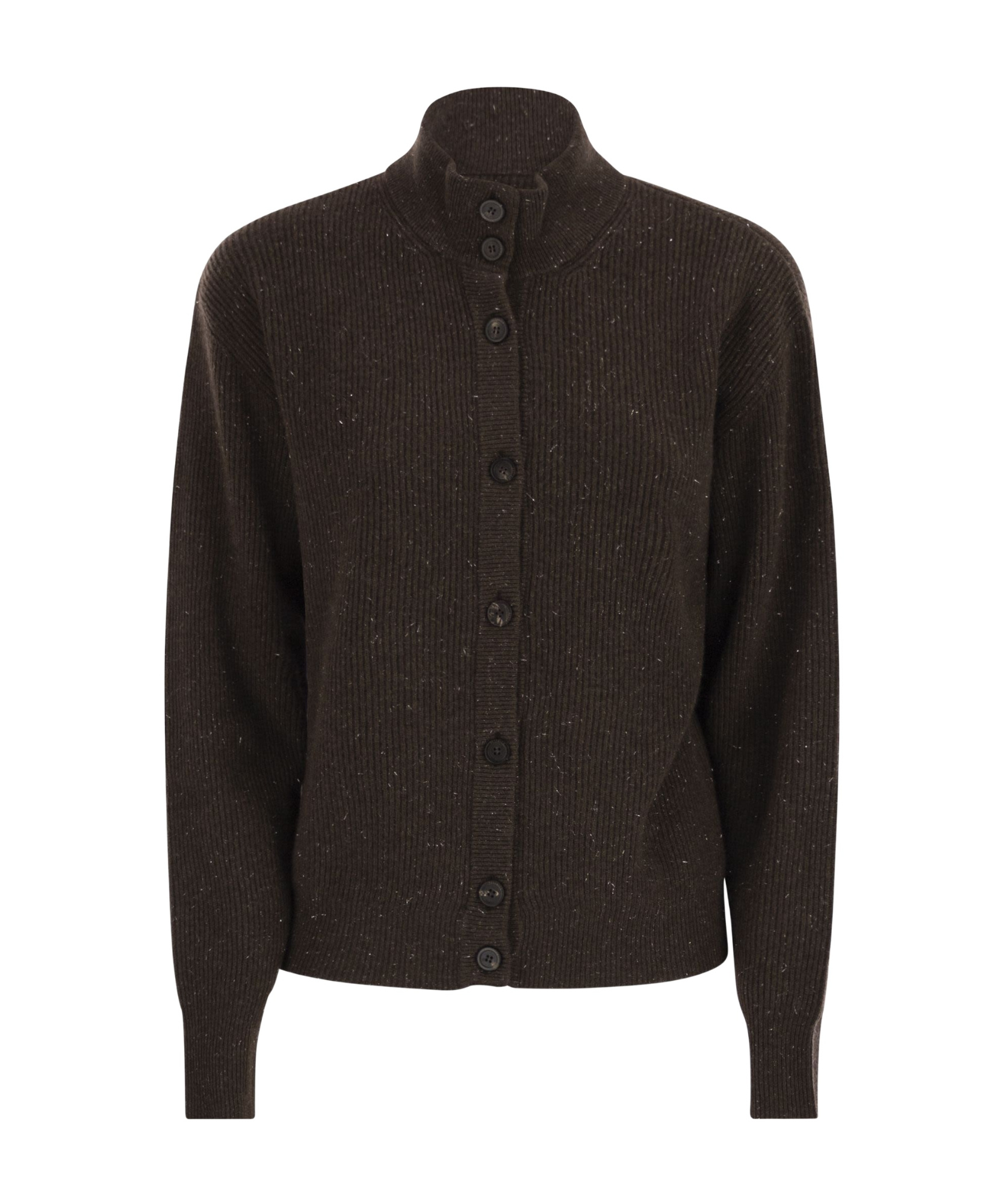 Peserico Button-up Sweater In Brown