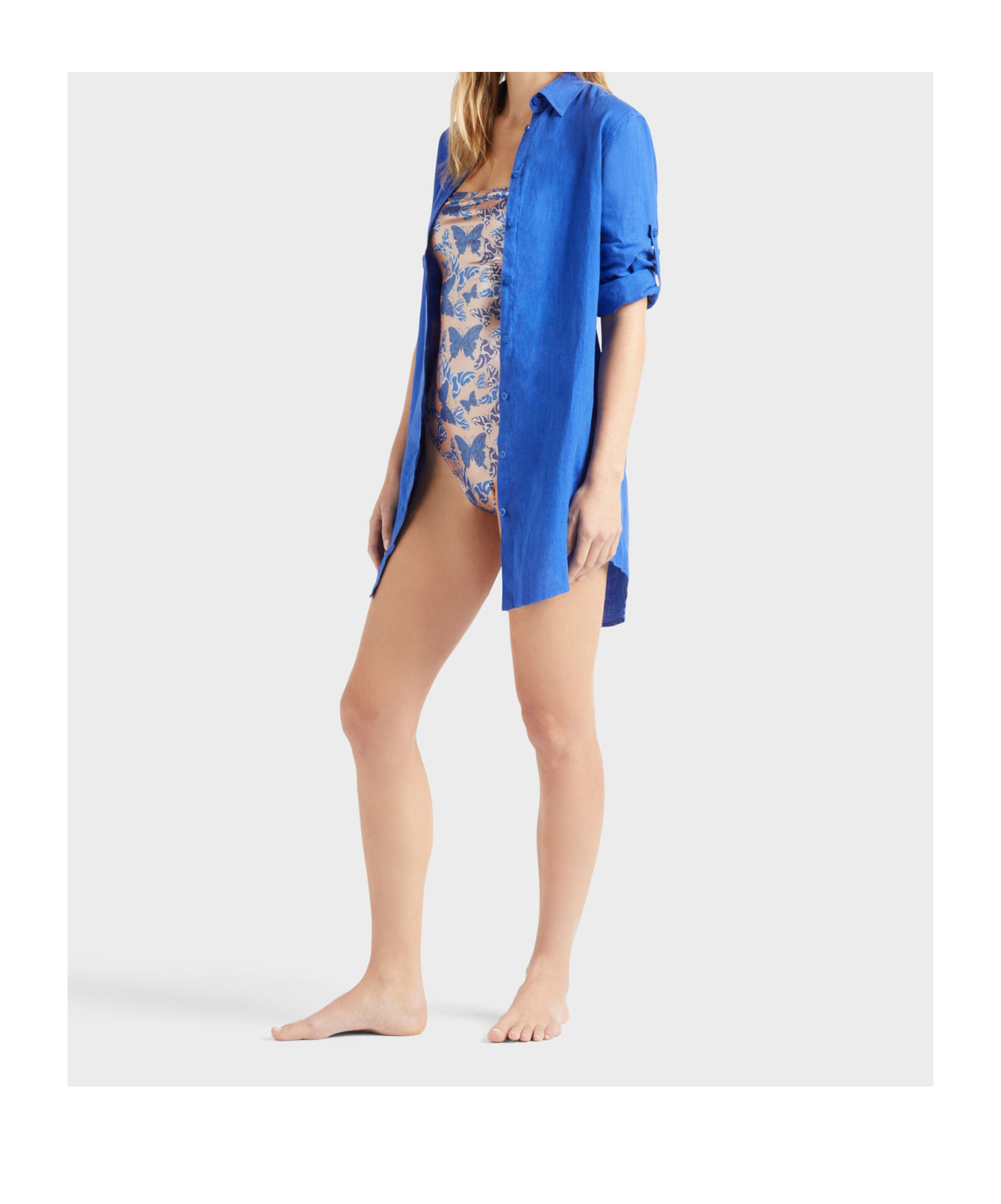 Shop Vilebrequin Solid Shirtdress In Blue