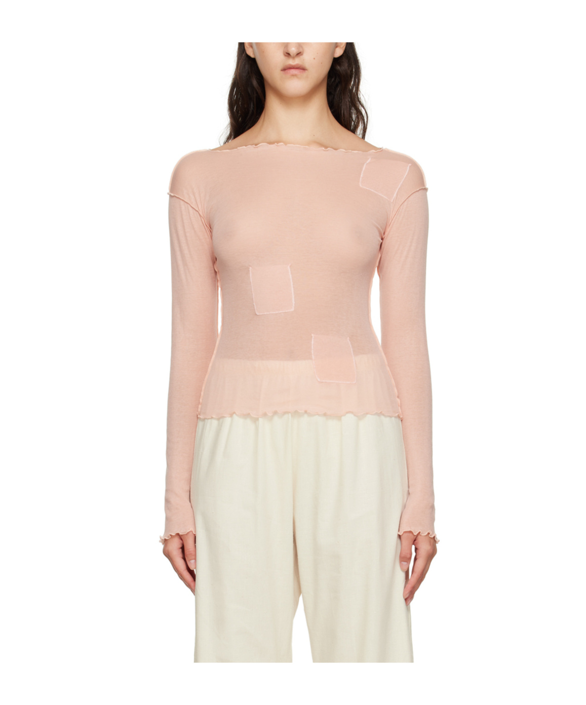 Baserange Pink Gem Long Sleeve T-shirt In Nude