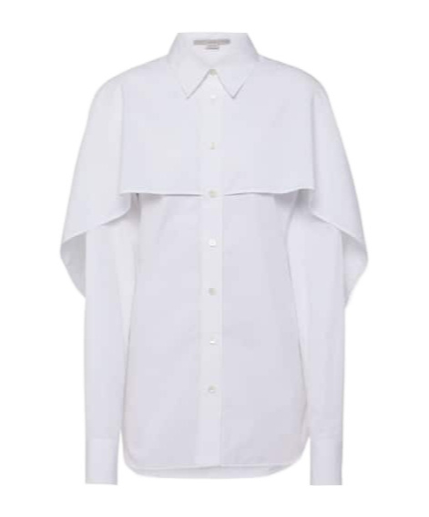 Stella Mccartney Caped Cotton Blouse In White