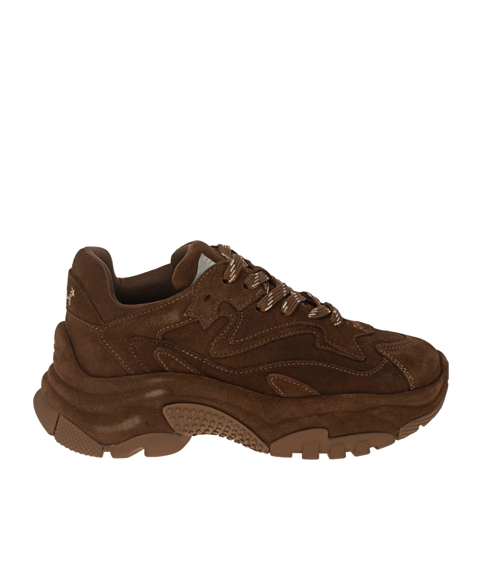 Ash Suede Sneakers With Chunky Sole And Round Toe In Brown