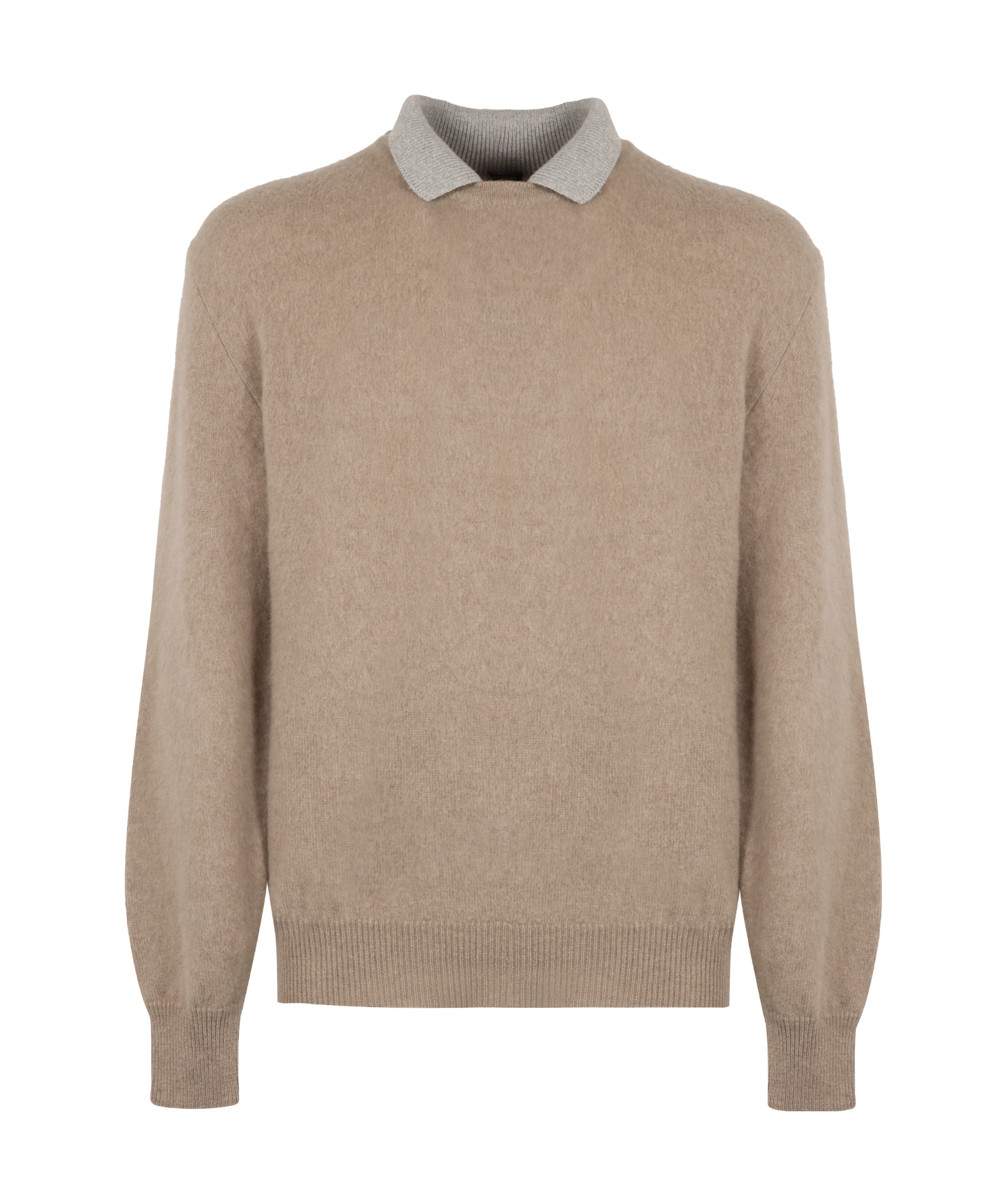 Kiton Brushed-effect Jumper In Brown