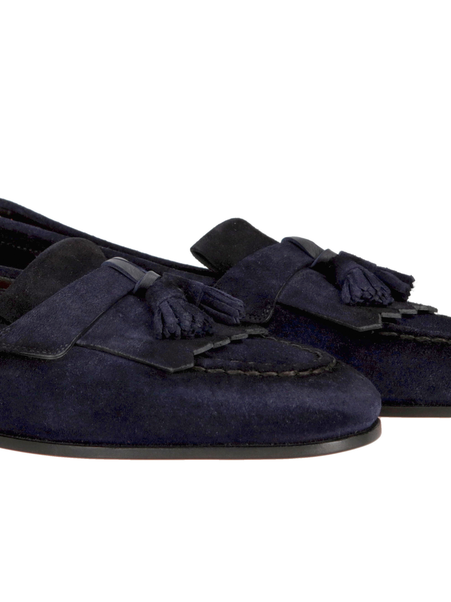 Santoni Round-headed Love Shoes In Black