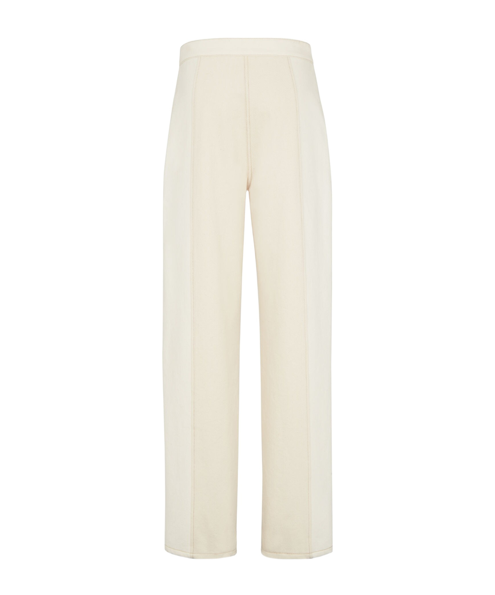 Fendi Creased Casual Pants In White