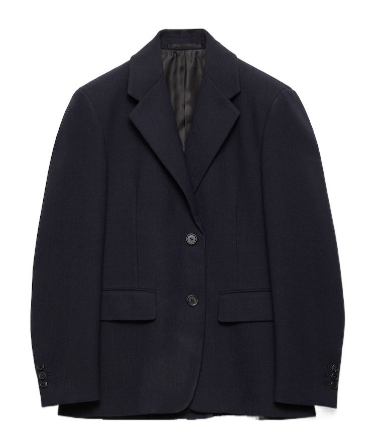 Prada Single-breasted Rush Stitch Jacket In Blue