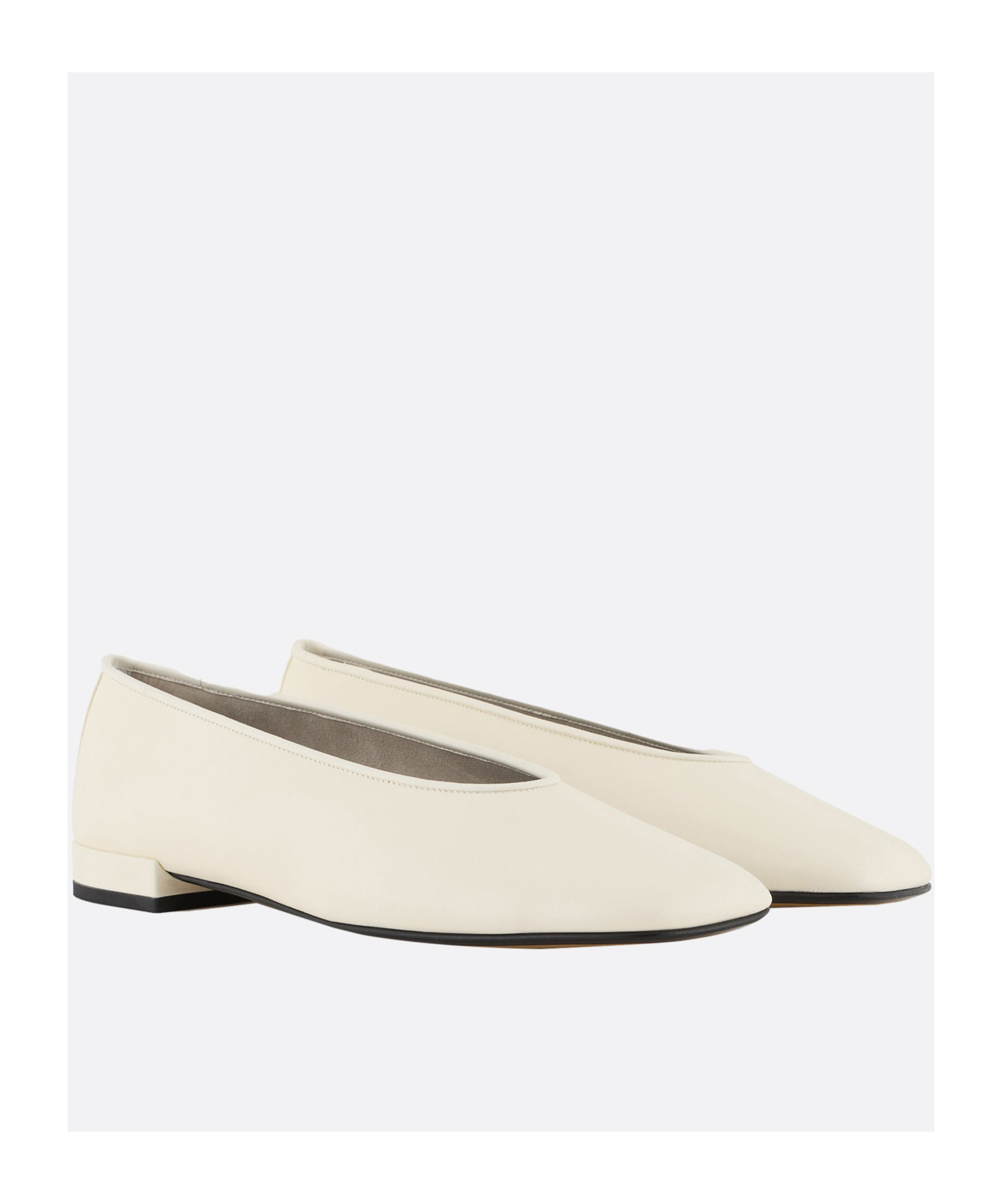 Giorgio Armani Soft Calfskin Ballerina Flats In White