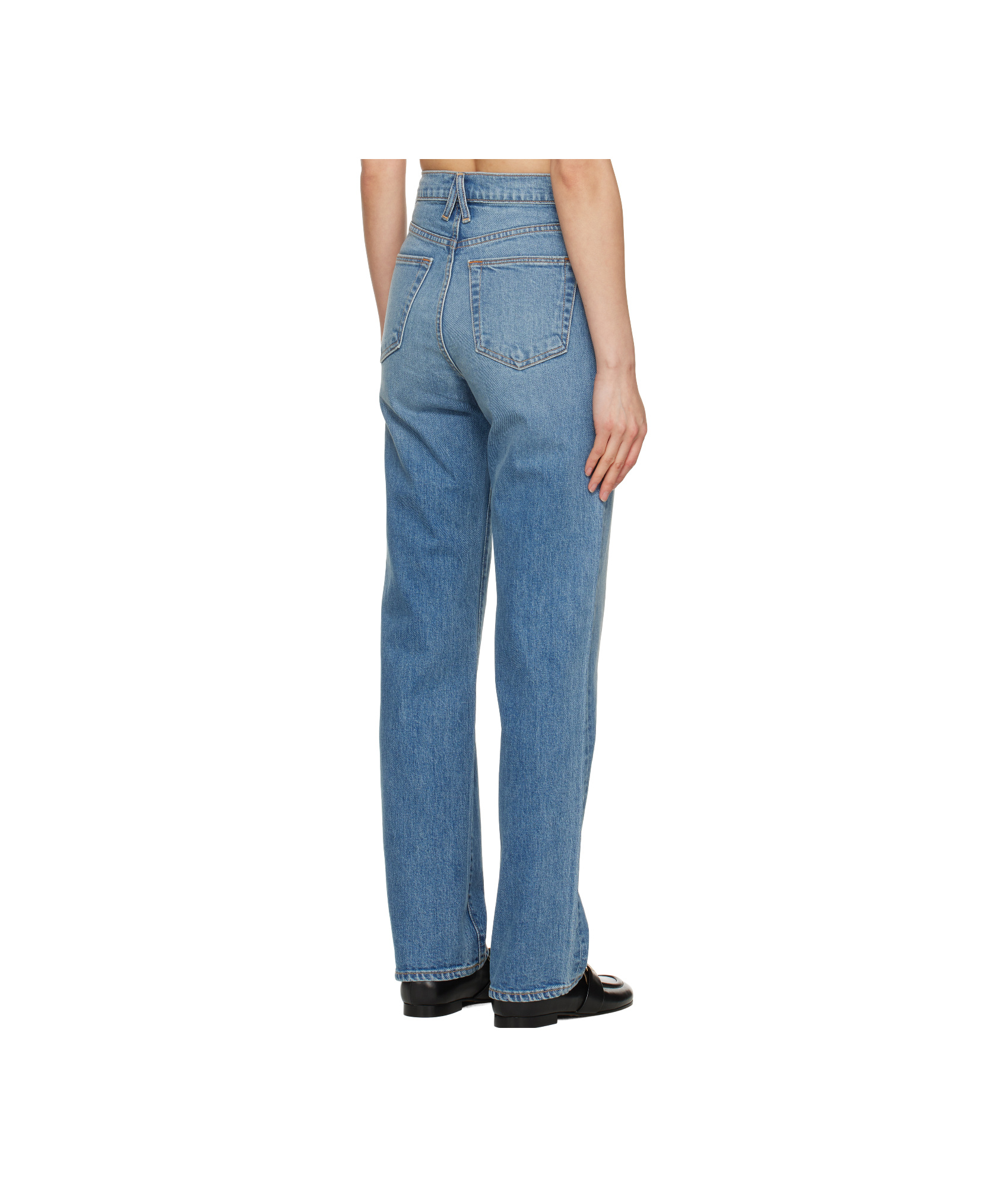 Slvrlake Grace High Waist Raw Hem Wide Leg Jeans In Blue