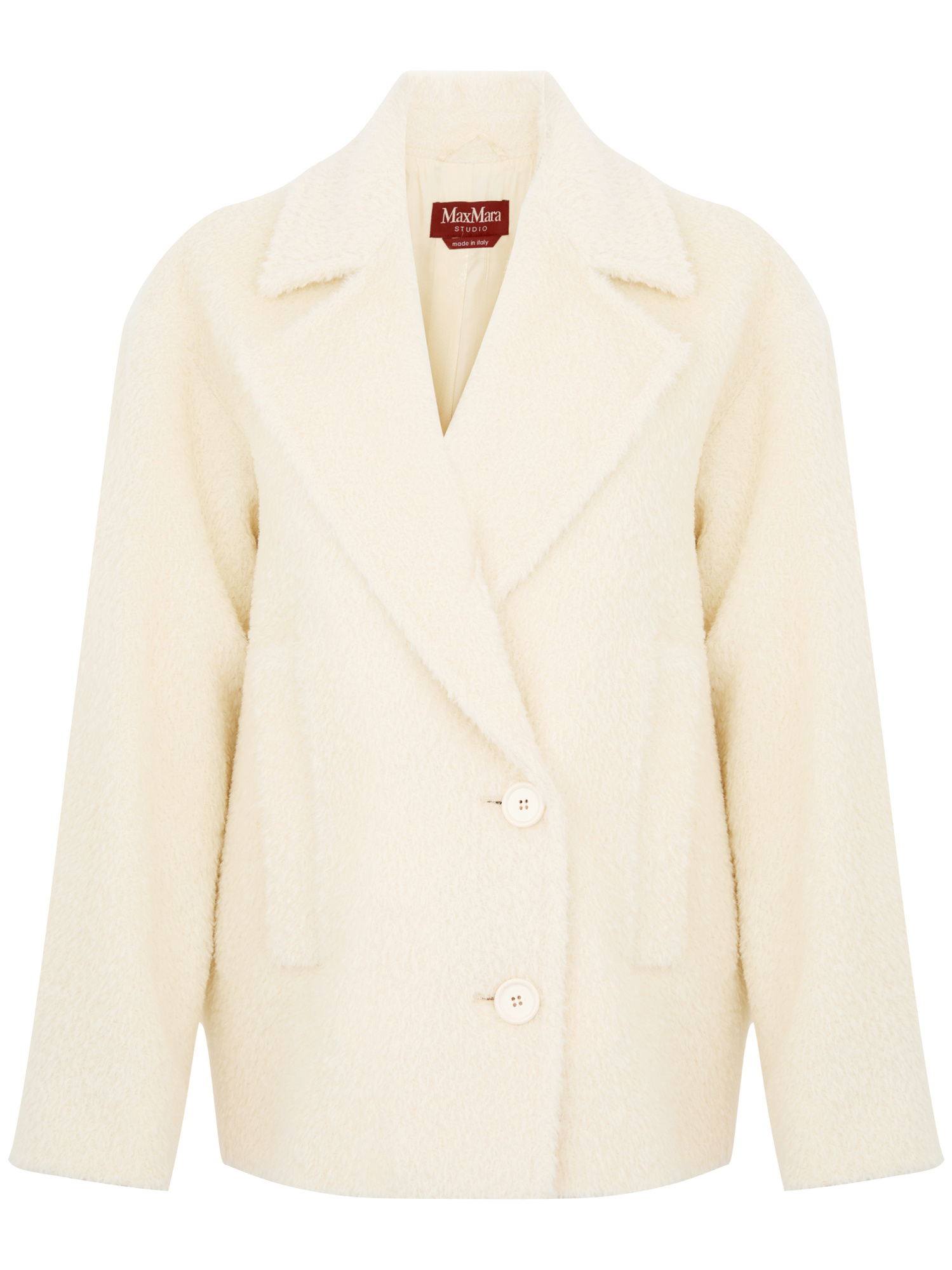 Max Mara White Double-breasted 'vanesio' Coat In White