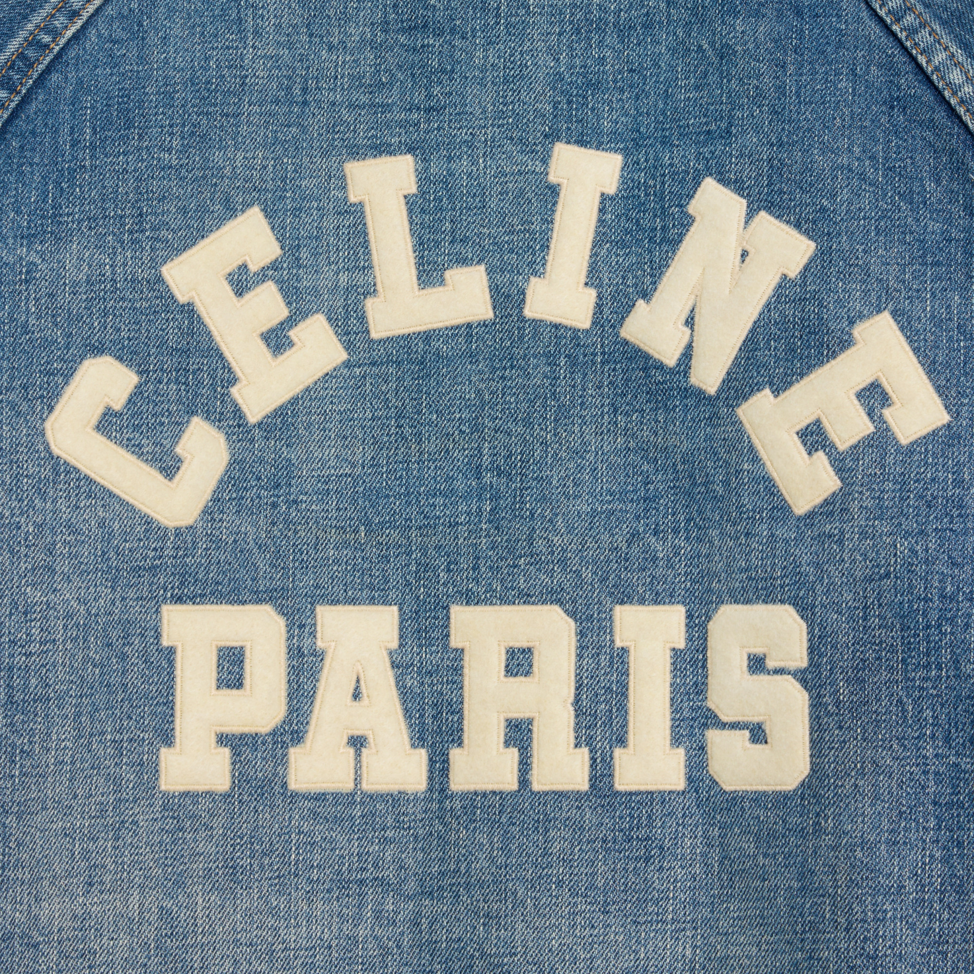 Celine Long-sleeved Denim Jacket In Blue
