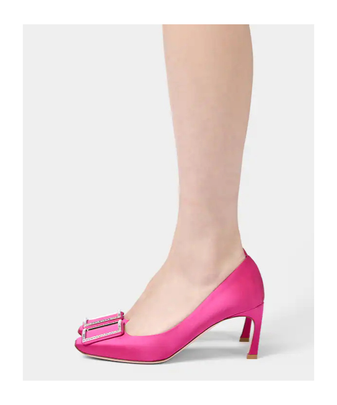 Roger Vivier Trompette Pumps In Satin In Purple