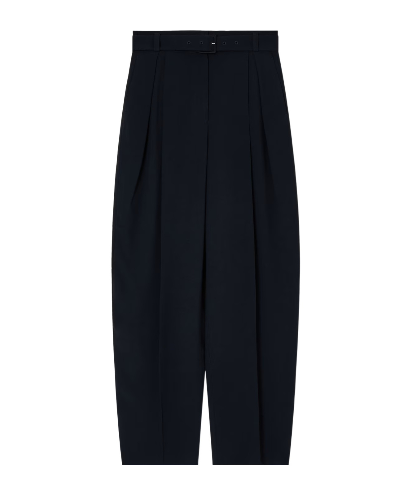 Emporio Armani Envers Satin Trousers With Pleats And Belt In Black