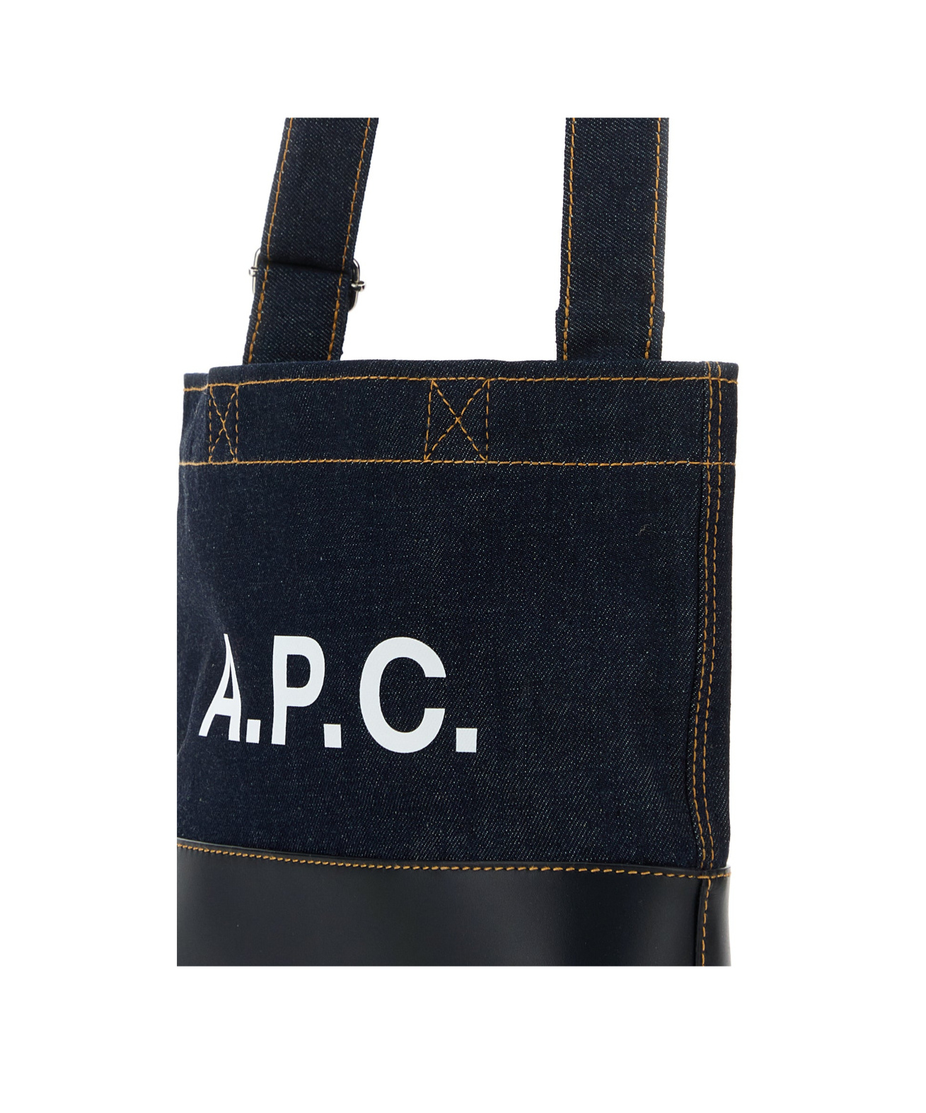 Apc A.p.c. Denim Mini Axel Shopping Bag In Black