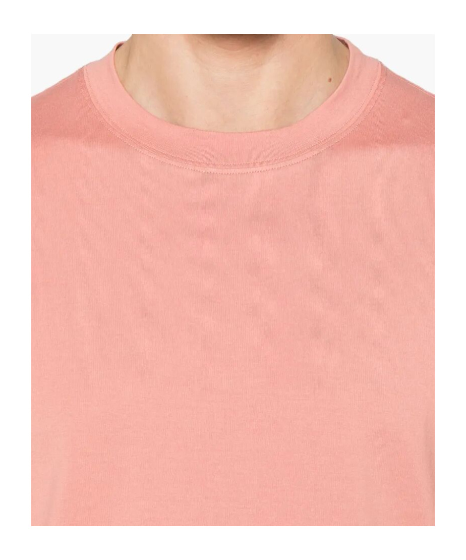 Brunello Cucinelli Men Crew Neck T-shirt With Faux-layering In Pink