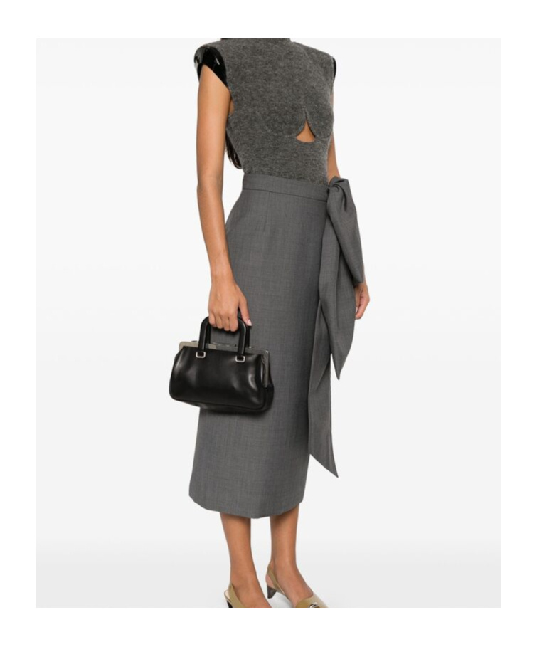 Max Mara Logo Detailed Top Handle Bag In Black